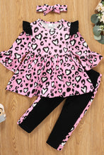 Load image into Gallery viewer, Girls Leopard Print Tunic and Side Stripe Pants Set
