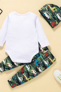 Baby Boy Graphic Bodysuit and Car Print Pants Set