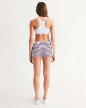 Load image into Gallery viewer, Mysfit Logo Pattern 2 Women&#39;s Mid-Rise Yoga Shorts - Mysfit Stitch
