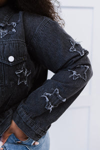 Sweet Generis Star-Crossed Full Size Run Cropped Denim Jacket