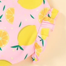Load image into Gallery viewer, Baby Girl Graphic Bodysuit and Lemon Print Shorts Set
