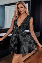 Load image into Gallery viewer, Polka Dot Deep V Mini Tulle Dress
