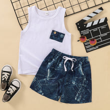 Load image into Gallery viewer, Boys Button Detail Tank and Drawstring Shorts Set
