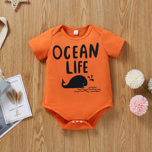 Baby Boy OCEAN LIFE Bodysuit and Whale Print Joggers Set