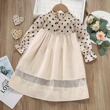 Load image into Gallery viewer, Girls Polka Dot Spliced Tulle Dress
