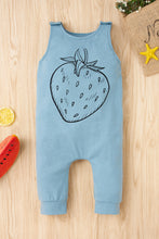 Load image into Gallery viewer, Baby Girl Strawberry Print Tee and Graphic Overalls Set
