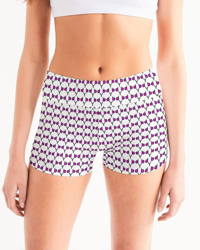 Mysfit Logo Pattern 2 Women's Mid-Rise Yoga Shorts - Mysfit Stitch