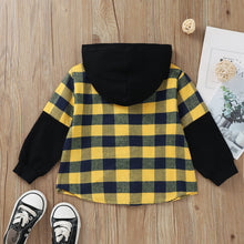 Load image into Gallery viewer, Boys Plaid Long Sleeve Hooded Shirt
