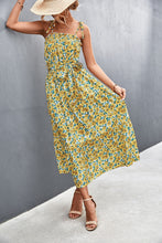Load image into Gallery viewer, Floral Tie-Shoulder Belted Midi Dress
