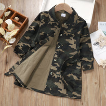 Load image into Gallery viewer, Girls Camouflage Print Belted Shirt Dress
