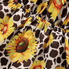 Load image into Gallery viewer, Girls Sunflower Leopard Print Cold-Shoulder Dress
