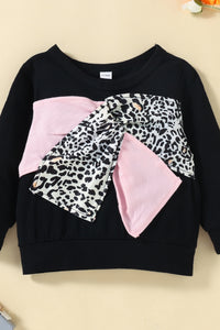 Baby Girl Mixed Print Crisscross Sweatshirt and Joggers Set