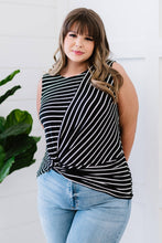 Load image into Gallery viewer, Just a City Girl Full Size Run Striped Twist Detail Tank
