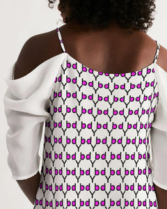 Mysfit Logo Pattern 2 Women's Open Shoulder A-Line Dress - Mysfit Stitch