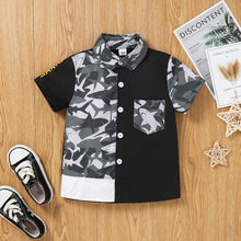 Load image into Gallery viewer, Boys Camouflage Short Sleeve Shirt and Shorts Set
